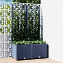 haveplantekasse med espalier blågrå 80x40x136 cm PP