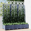 plantekasse med espalier 120x40x121,5 cm PP blågrå