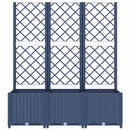 plantekasse med espalier 120x40x136 cm PP blågrå