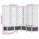 plantekasse med espalier 120x120x121,5 cm PP blågrå