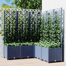 plantekasse med espalier 120x120x136 cm PP blågrå