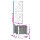 plantekasse med espalier 40x40x136 cm PP brun