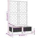 plantekasse med espalier 80x40x121,5 cm PP brun