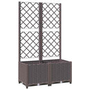 plantekasse med espalier 80x40x136 cm PP brun