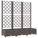 haveplantekasse med espalier brun 120x40x121,5 cm PP