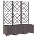 haveplantekasse med espalier brun 120x40x136 cm PP