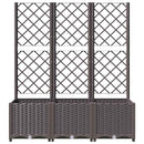 haveplantekasse med espalier brun 120x40x136 cm PP