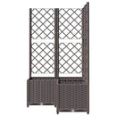 plantekasse med espalier 80x80x136 cm PP brun