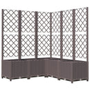 plantekasse med espalier 120x120x136 cm PP brun