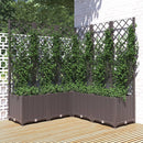 plantekasse med espalier 120x120x136 cm PP brun