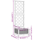 haveplantekasse med espalier sort 40x40x121,5 cm PP
