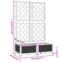 haveplantekasse med espalier sort 80x40x121,5 cm PP