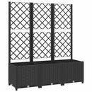 haveplantekasse med espalier sort 120x40x136 cm PP
