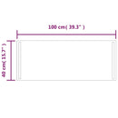 badeværelsesspejl med LED-lys 100x40 cm