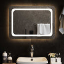 badeværelsesspejl med LED-lys 70x50 cm