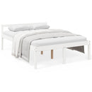 seniorseng 120x190 cm dobbeltseng massivt fyrretræ hvid