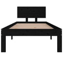 sengeramme 75x190 cm Small Single massivt træ sort
