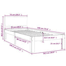 sengeramme 75x190 cm Small Single massivt træ sort