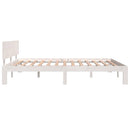 sengeramme 160x200 cm massivt fyrretræ hvid
