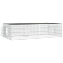 2-panels kaninbur 220x110x55 cm galvaniseret jern