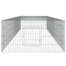 4-panels kaninbur 433x109x54 cm galvaniseret jern
