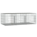 3-panels kaninbur 163x79x54 cm galvaniseret jern