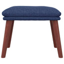 lænestol med fodskammel Stof blå
