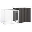 hønsehus 200x91x100 cm galvaniseret stål antracitgrå