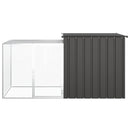 hønsehus 200x91x100 cm galvaniseret stål antracitgrå