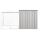 hønsehus 200x91x100 cm galvaniseret stål grå