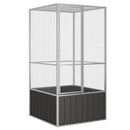 fuglebur 111x107x211,5 cm galvaniseret stål antracitgrå
