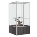 fuglebur 111x107x211,5 cm galvaniseret stål antracitgrå