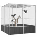 fuglebur 213,5x217,5x211,5 cm galvaniseret stål antracitgrå