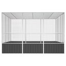 fuglebur 302,5x324,5x211,5 cm galvaniseret stål antracitgrå
