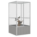 fuglebur 111x107x211,5 cm galvaniseret stål grå