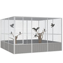 fuglebur 302,5x324,5x211,5 cm galvaniseret stål grå