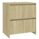 skænke 2 stk. 70x41x75 cm konstrueret træ sonoma-eg