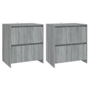 skænke 2 stk. 70x41x75 cm konstrueret træ grå sonoma-eg