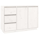 skænk 111x34x75 cm massivt fyrretræ hvid