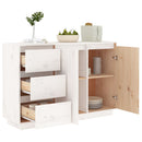 skænk 111x34x75 cm massivt fyrretræ hvid