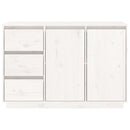 skænk 111x34x75 cm massivt fyrretræ hvid