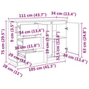 skænk 111x34x75 cm massivt fyrretræ hvid