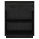 konsolskab 60x34x75 cm massivt fyrretræ sort