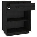 konsolskab 60x34x75 cm massivt fyrretræ sort