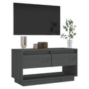 tv-bord 74x34x40 cm massivt fyrretræ grå
