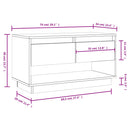 tv-bord 74x34x40 cm massivt fyrretræ grå