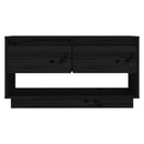 tv-bord 74x34x40 cm massivt fyrretræ sort