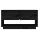 tv-bord 74x34x40 cm massivt fyrretræ sort