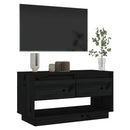 tv-bord 74x34x40 cm massivt fyrretræ sort