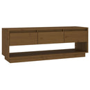 tv-bord 110,5x34x40 cm massivt fyrretræ gyldenbrun
